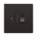 Front view of BG Nexus Screwless Black Nickel 13A Switched Spur