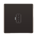 Front view of BG Nexus Screwless Black Nickel 13A Unswitched Spur