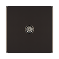 Front view of BG Nexus Screwless Black Nickel Co-axial Socket