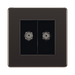 Front view of BG Nexus Screwless Black Nickel Double Co-axial Socket FBN61B