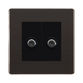 BG Nexus Screwless Black Nickel Double Satellite Socket FBN642B