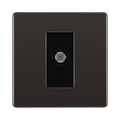 Front view of BG Nexus Screwless Black Nickel Satellite Socket FBN64B