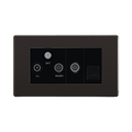 Front view of BG Nexus Screwless Black Nickel Combination TV Socket FBN68B