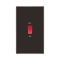 Front view of BG Nexus Screwless Black Nickel 45A Cooker Switch