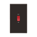 Front view of BG Nexus Screwless Black Nickel 45A Cooker Switch