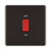 Front view of BG Nexus Screwless Black Nickel 45A Cooker Switch
