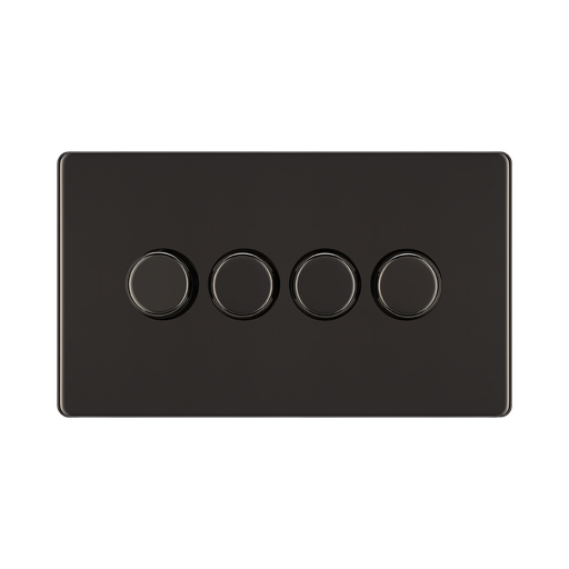 Front view of BG Nexus Screwless Black Nickel 4G Dimmer Switch