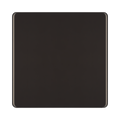 Front view of BG Nexus Screwless Black Nickel Single Blank Plate