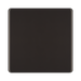 Front view of BG Nexus Screwless Black Nickel Single Blank Plate