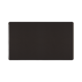 Front view of BG Nexus Screwless Black Nickel Double Blank Plate