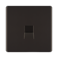 Front view of BG Nexus Screwless Black Nickel Master Telephone Socket