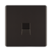 Front view of BG Nexus Screwless Black Nickel Master Telephone Socket