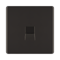 Front view of BG Nexus Screwless Black Nickel Secondary Telephone Socket