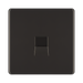 Front view of BG Nexus Screwless Black Nickel Secondary Telephone Socket