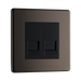 Front view of BG Nexus Screwless Black Nickel Double Secondary Telephone Socket FBNBTS2B