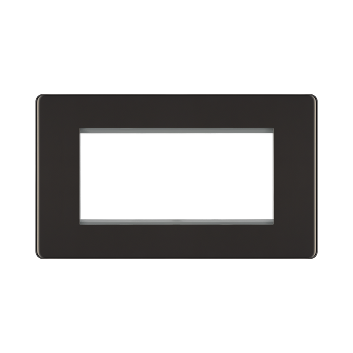 Front view of BG Nexus Screwless Black Nickel 4G Euro Plate