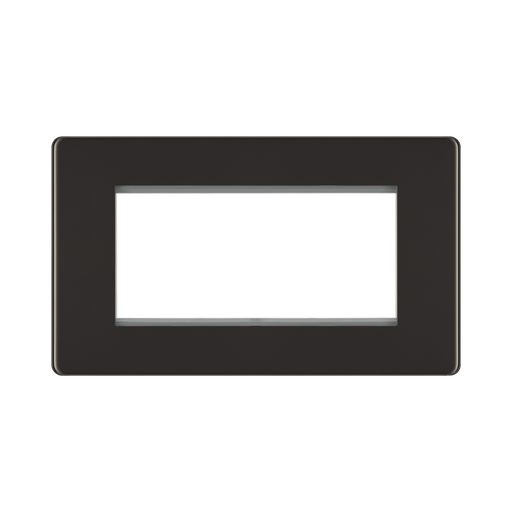 Front view of BG Nexus Screwless Black Nickel 4G Euro Plate