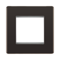 Front view of BG Nexus Screwless Black Nickel 2G Euro Plate