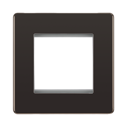 BG Nexus Screwless Black Nickel 2G Euro Plate FBNEMS2