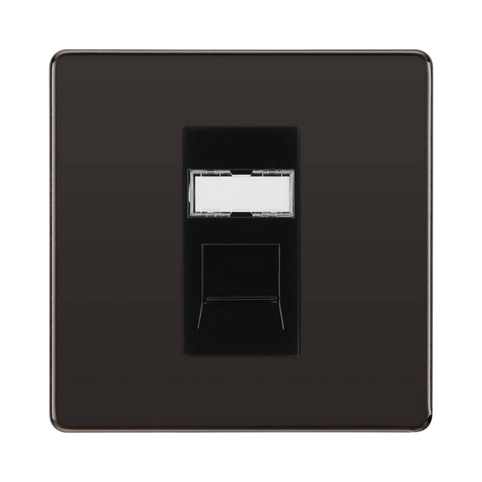 BG Nexus Screwless Black Nickel RJ45 Cat6 Data Outlet FBNRJ4516B