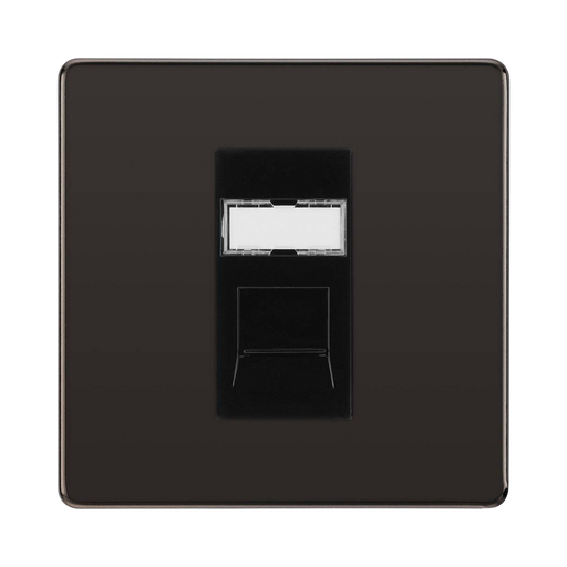 BG Nexus Screwless Black Nickel RJ45 Cat6 Data Outlet FBNRJ4516B