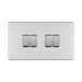 Front view of BG Nexus Screwless Brushed Steel 4G 2W Light Switch