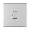 Front view of BG Nexus Screwless Brushed Steel 13A Unswitched Spur