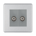 BG Nexus Screwless Brushed Steel Double Satellite Socket FBS642G