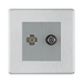 Front view of BG Nexus Screwless Brushed Steel TV & Satellite Socket FBS65G
