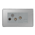 BG Nexus Socket Combination Brushed Steel  Complete FBS68-C