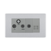 Front view of BG Nexus Screwless Brushed Steel Combination TV Socket FBS68G