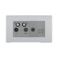 Front view of BG Nexus Screwless Brushed Steel Combination TV Socket FBS69G