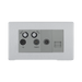 Front view of BG Nexus Screwless Brushed Steel Combination TV Socket FBS69G