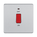Front view of BG Nexus Screwless Brushed Steel 45A Cooker Switch