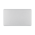 Front view of BG Nexus Screwless Brushed Steel Double Blank Plate