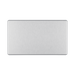 Front view of BG Nexus Screwless Brushed Steel Double Blank Plate