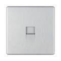 Front view of BG Nexus Screwless Brushed Steel Master Telephone Socket