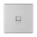 Front view of BG Nexus Screwless Brushed Steel Secondary Telephone Socket