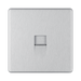 Front view of BG Nexus Screwless Brushed Steel Secondary Telephone Socket