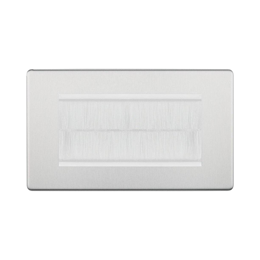 BG Nexus Screwless Brushed Steel 4G Cable Brush Outlet FBSEMR4BRW
