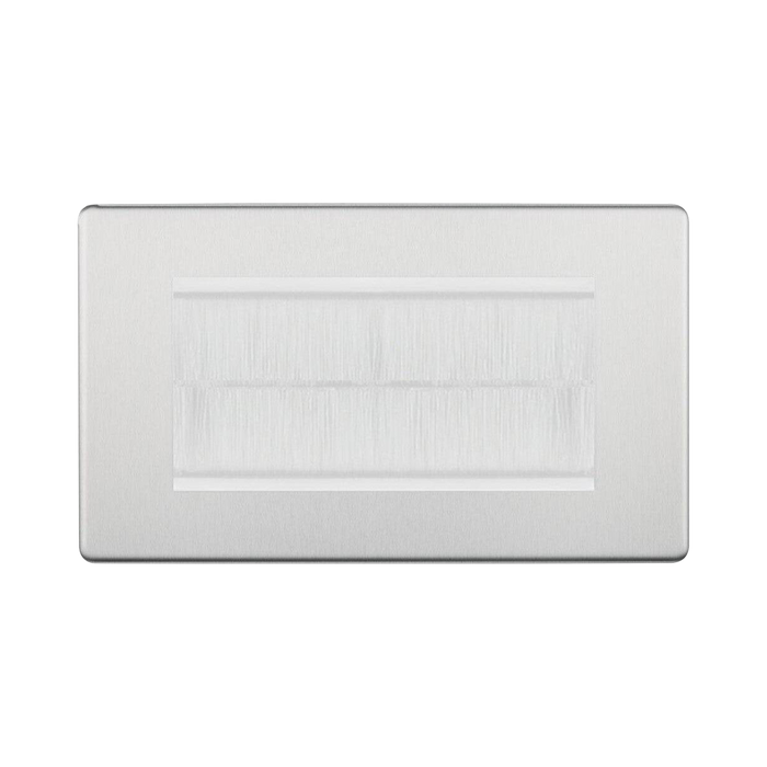 BG Nexus Screwless Brushed Steel 4G Cable Brush Outlet FBSEMR4BRW