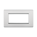 Front view of BG Nexus Screwless Brushed Steel 4G Euro Plate
