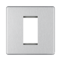 Front view of BG Nexus Screwless Brushed Steel 1G Euro Plate