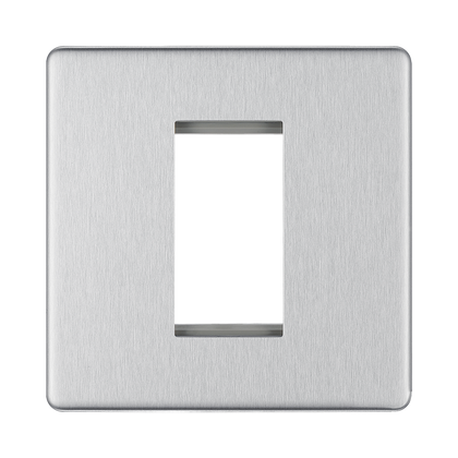BG Nexus Screwless Brushed Steel 1G Euro Plate FBSEMS1