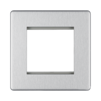 BG Nexus Screwless Brushed Steel 2G Euro Plate FBSEMS2