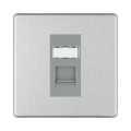 BG Nexus Screwless Brushed Steel RJ45 Cat6 Data Outlet FBSRJ4516G