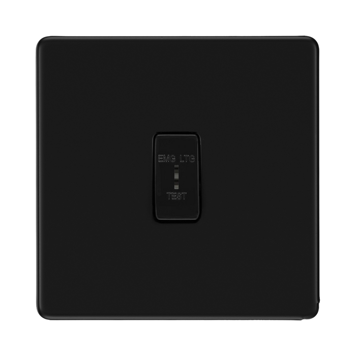 BG Flatplate Screwless Matt Black Emergency Key Switch FFB12EL