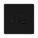 Front view of BG Flatplate Screwless Matt Black Fused Fan Isolator Switch