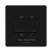 Front view of BG Flatplate Screwless Matt Black Fan Isolator Switch