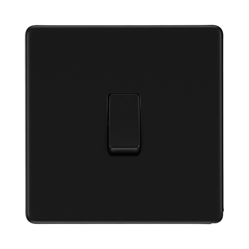 BG Flatplate Screwless Matt Black 20A Double Pole Switch FFB30